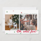Oh, What Fun Confetti Dots- Flat Holiday Card シーズンカード (正面)