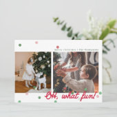Oh, What Fun Confetti Dots- Flat Holiday Card シーズンカード (スタンド正面)