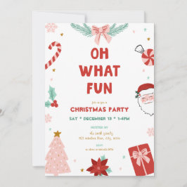 Oh What Fun Cute Kids Christmas Party Invitations 招待状