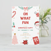 Oh What Fun Cute Kids Christmas Party Invitations 招待状 (スタンド正面)