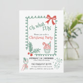 Oh What Fun Doodle Christmas Cocktail Party  招待状 (スタンド正面)