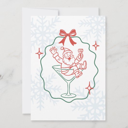 Oh What Fun Doodle Christmas Cocktail Party 招待状 (裏面)