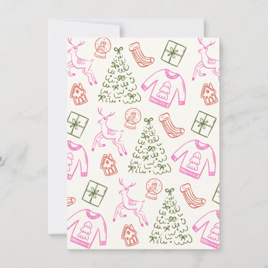 Oh What Fun Doodle Christmas Party 招待状 (裏面)