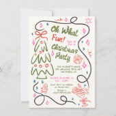 Oh What Fun Doodle Christmas Party 招待状 (正面)