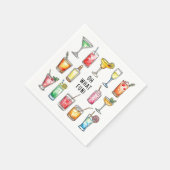 Oh What Fun Drink Doodles Christmas Cocktail スタンダードカクテルナプキン (角)