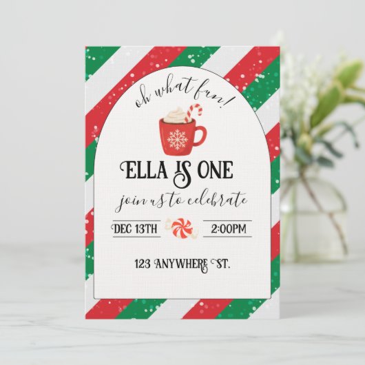 oh what fun! first birthday invitation 招待状 (スタンド正面)