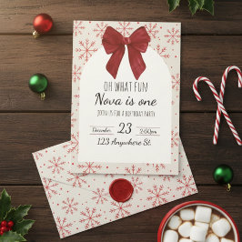 oh what fun! first birthday invitation 招待状