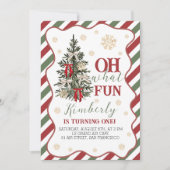 Oh What Fun First Birthday Invite 招待状 (正面)