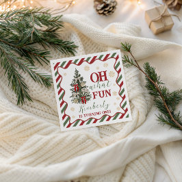 Oh What Fun First Birthday Napkin スタンダードカクテルナプキン