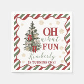 Oh What Fun First Birthday Napkin スタンダードカクテルナプキン (正面)