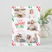 Oh What Fun Five Photo Colorful Christmas シーズンカード (スタンド正面)
