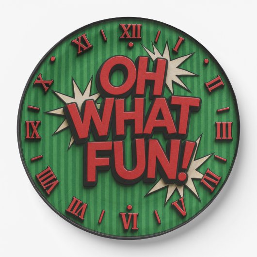 Oh What Fun Funny Christmas ペーパープレート (正面)