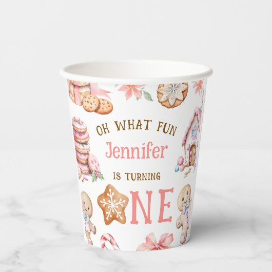 Oh What Fun Gingerbread 1st Birthday 紙コップ (裏面)