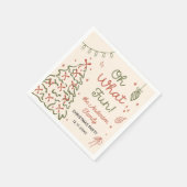 Oh What Fun Hand Drawn Christmas Holiday Party スタンダードカクテルナプキン (角)