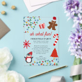 Oh What Fun! Holiday Kids Christmas Party アクリル招待状 (インサイチュ (ウェディング))