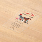 Oh What Fun! Holiday Kids Funny Christmas Party アクリル招待状 (レイダウン)