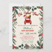 Oh What Fun Holiday Party Christmas Santa Birthday 招待状 (正面)