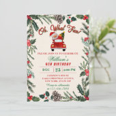 Oh What Fun Holiday Party Christmas Santa Birthday 招待状 (スタンド正面)