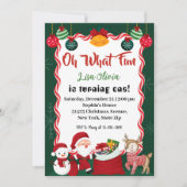 Oh What Fun Holiday Party Christmas Santa Birthday 招待状 (正面)