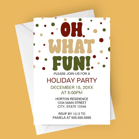 Oh What Fun Holiday Party Invitation 招待状