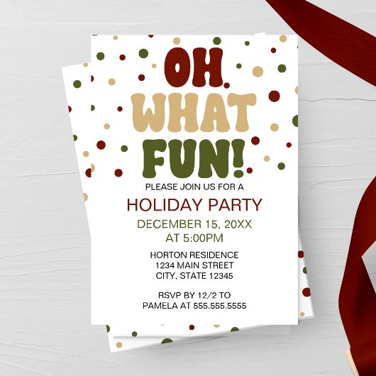 Oh What Fun Holiday Party Invitation 招待状