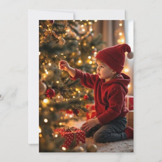 Oh What Fun! Holiday winter Christmas 4th Birthday 招待状 (裏面)