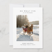 Oh What Fun Horse Sleigh Ride Photo Christmas Card シーズンカード (正面)
