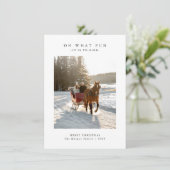 Oh What Fun Horse Sleigh Ride Photo Christmas Card シーズンカード (スタンド正面)