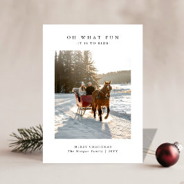 Oh What Fun Horse Sleigh Ride Photo Christmas Card シーズンカード