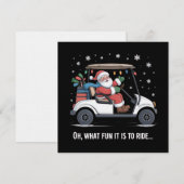 Oh What Fun Is It To Ride Santa Driving Golf Cart  招待状 (正面/裏面)