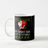 Oh What Fun Is It To Run Funny Santa Running Ugly  コーヒーマグカップ (左)