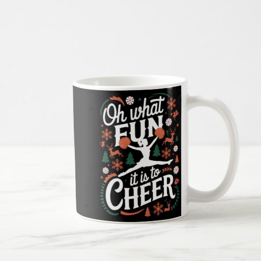 Oh What Fun It Is To Cheer Ugly Cheerleading Xmas  コーヒーマグカップ (右)