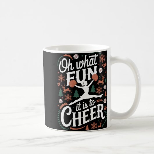 Oh What Fun It Is To Cheer Ugly Cheerleading Xmas  コーヒーマグカップ (右)