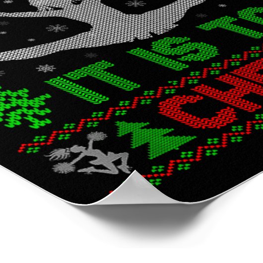 Oh What Fun It Is To Cheer Xmas Cheerleading Ugly  ポスター (角)