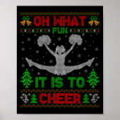 Oh What Fun It Is To Cheer Xmas Cheerleading Ugly  ポスター (正面)
