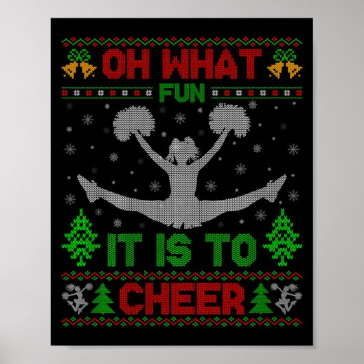 Oh What Fun It Is To Cheer Xmas Cheerleading Ugly  ポスター (正面)