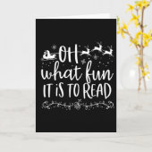Oh What Fun It Is To Read Librarian Christmas Book カード (黄色い花)
