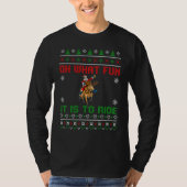 Oh What Fun It Is To Ride Deer Beer Santa Christma Tシャツ (正面)