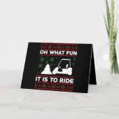 Oh What Fun It Is To Ride Golf Cart Christmas サンキューカード (正面)