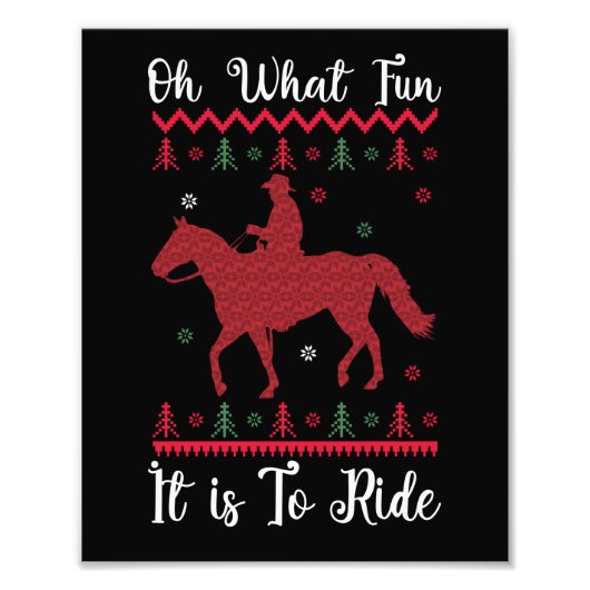 Oh What Fun It Is To Ride Horse Christmas フォトプリント (正面)