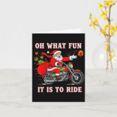 Oh What Fun It Is To Ride Motorcycle Biker Funny S カード (黄色い花)