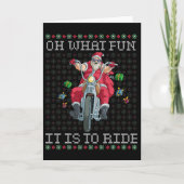 Oh What Fun It Is To Ride Motorcycle Christmas Gif カード (正面)