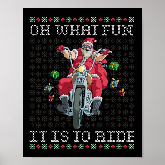 Oh What Fun It Is To Ride Motorcycle Christmas Gif ポスター (正面)