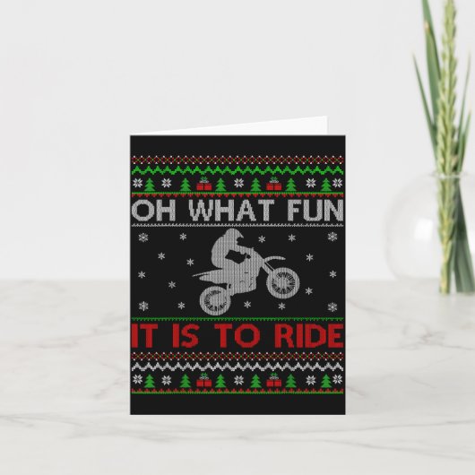 Oh What Fun It Is To Ride Xmas Ugly Motocross Chri カード (正面)