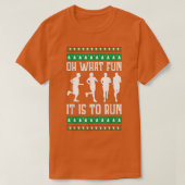 Oh What Fun It Is To Run Christmas Running Ugly Xm Tシャツ (デザイン正面)