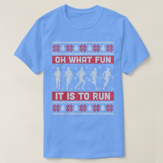Oh What Fun It Is To Run Ugly Christmas Sweater Gi Tシャツ (デザイン正面)