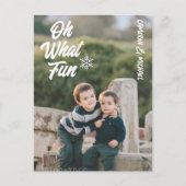 Oh What Fun Kids Photo Christmas シーズンポストカード (正面)