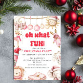 Oh What Fun,Kind Christma Holiday Party Invitation 招待状