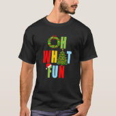 Oh What Fun Merry Christmas Santa Hat  Tシャツ (正面)