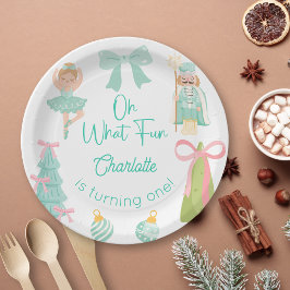 Oh What Fun Mint Nutcracker Birthday ペーパープレート
